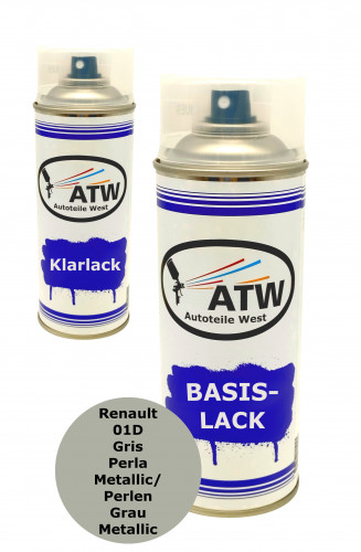 Renault 01D Gris Perla Metallic / Perlen Grau Metallic +400ml Klarlack Set